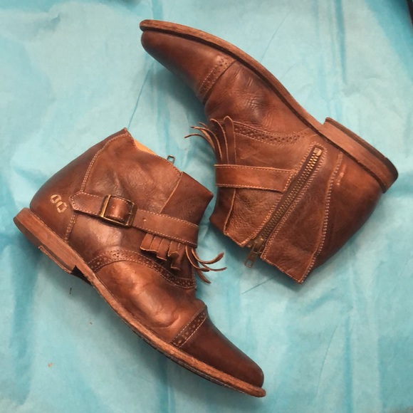 Bed Stu Cobbler Organic Leather “Dipper” Distressed Ankle Boots w/Fringe, Size 8 - Picture 15 of 15